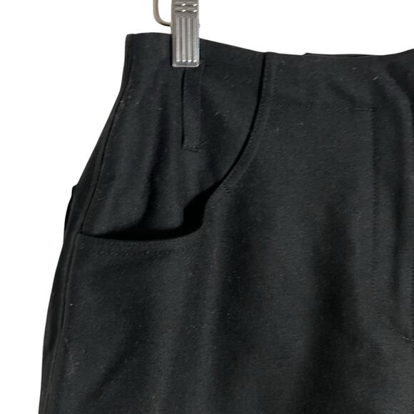 Vintage Strenesse Black Virgin Wool Midi Skirt Size 8 - Picture 3 of 9